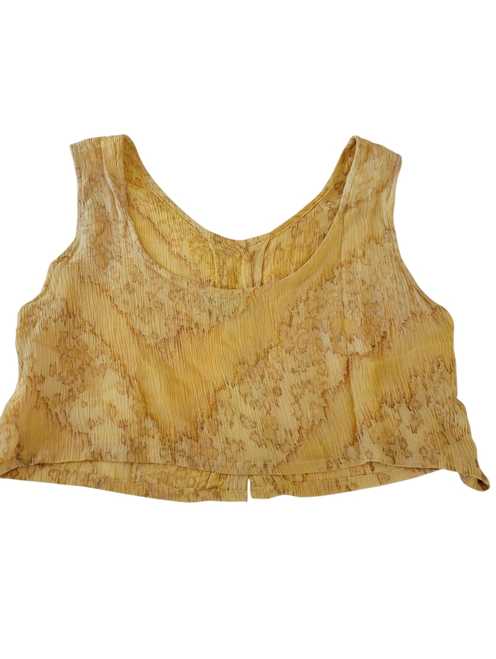 Vintage Encounter Crop Top With Buttons Womens Size Small Yellow Boho Hippie - Picture 4 of 11